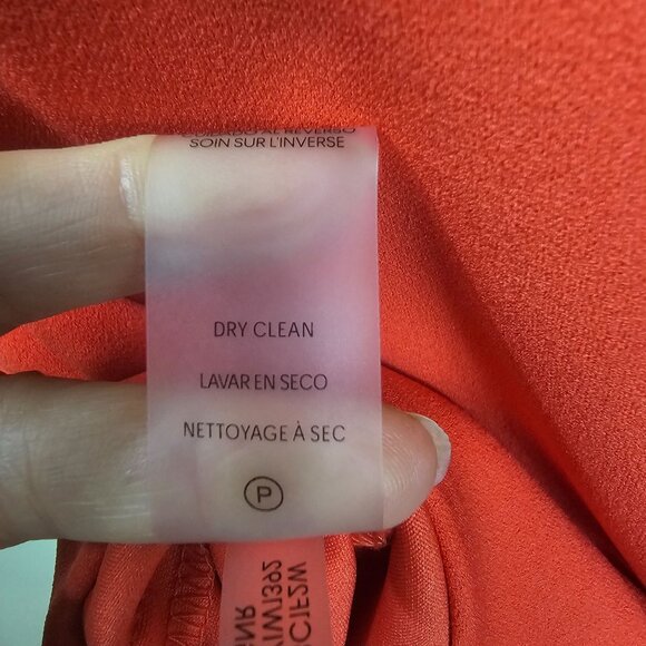 Calvin Klein Red Belted Knee Length Dress Sz 6 Elastic Waist Stretch Cap Sleeve - Picture 9 of 13